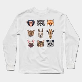 animals head collection Long Sleeve T-Shirt